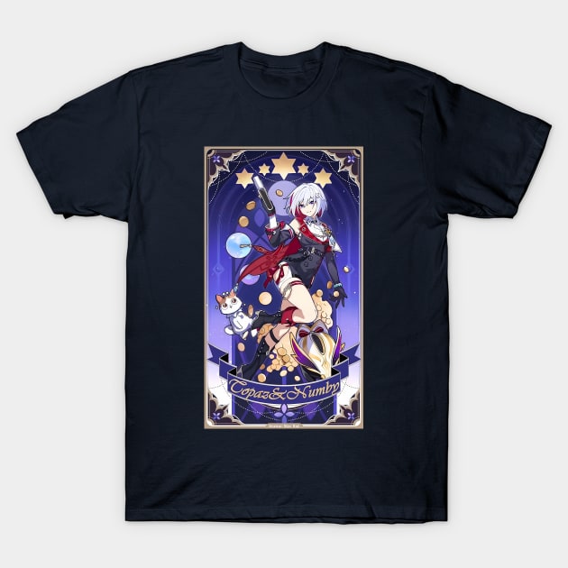 Topaz and Numby Revelation Card Honkai Star Rail T-Shirt by kazatodoesart